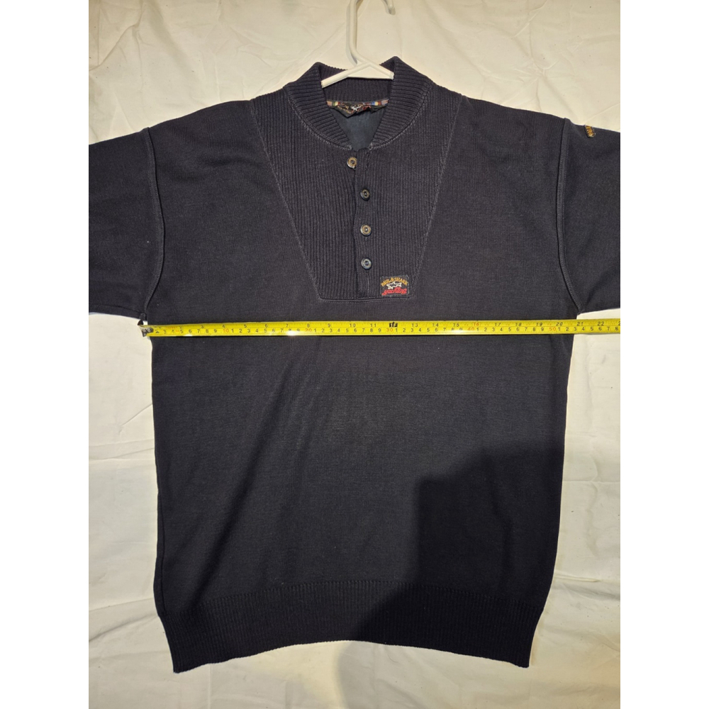 Paul & Shark Yachting Men Knitted Pullover W/ Button Placket Medium Marine - Picture 8 of 11